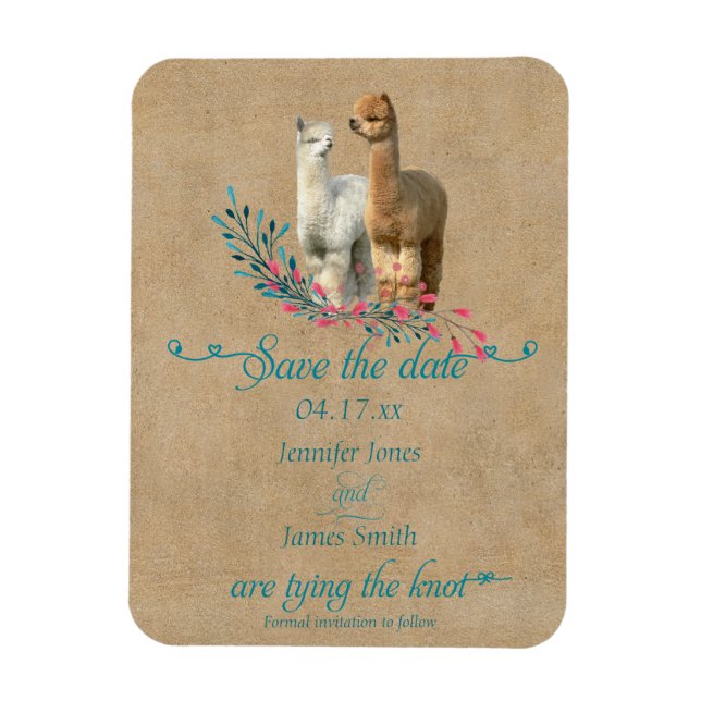 Alpaca Country Save the Date Magnet (Vertikal)