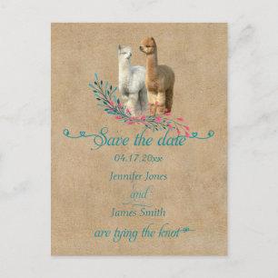 Alpaca Country Save the Date Postkarten