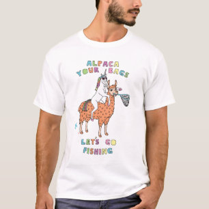 Alpaca Deine Taschen Lasse Go Angeln Einhorn T-Shirt