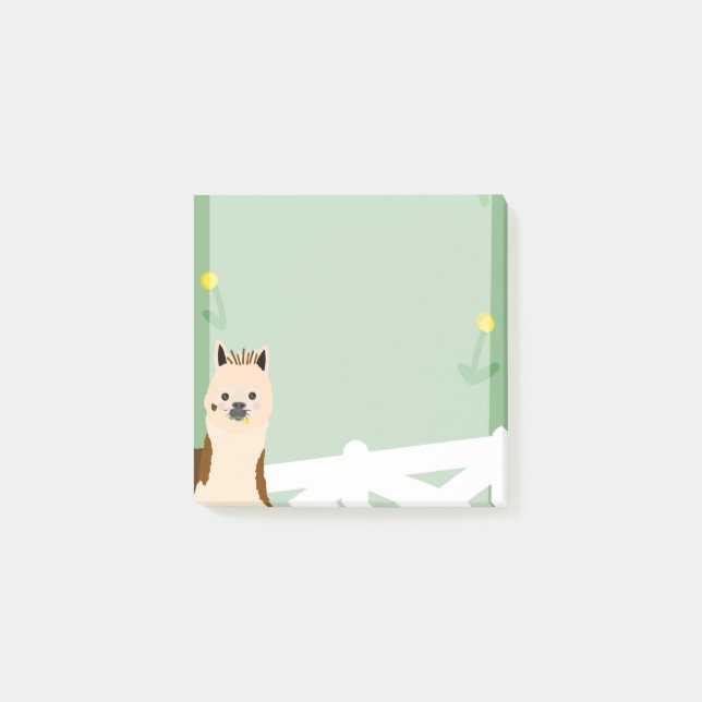 Alpaca Eating Dandelions Sticky notes Post-it Klebezettel (Vorderseite)
