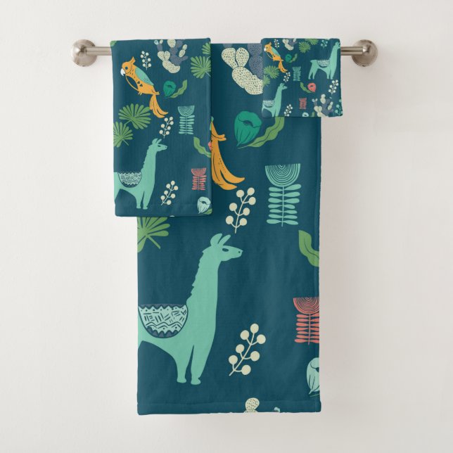 Alpaca-Entwurfsmuster Badhandtuch Set (Insitu)