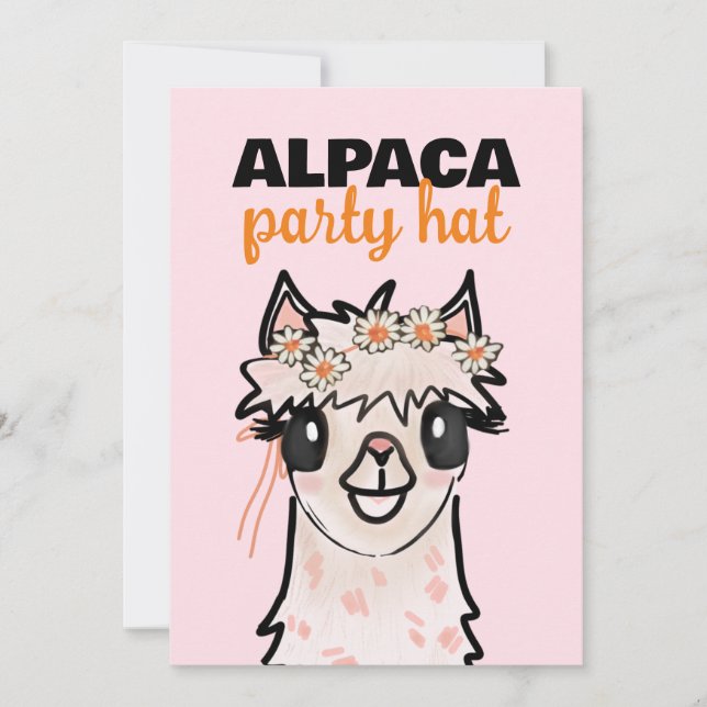 Alpaca Fiesta 2. Geburtstag Einladung (Vorderseite)