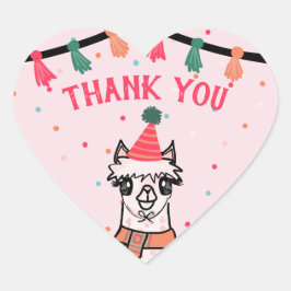 Alpaca Fiesta Birthday Herz-Aufkleber