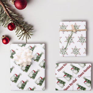 Alpaca "Fleece Navidad" Geschenkgutschrift Set 3 Geschenkpapier Set