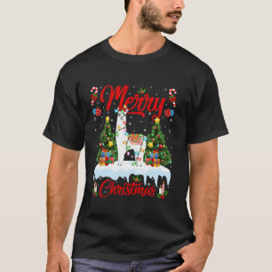 Alpaca Frische Pasta machen Tree Lighting Santa Al T-Shirt