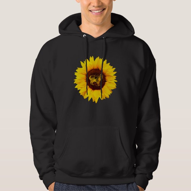 Alpaca für Frauen Männer Vicuna Llama Sonnenblume  Hoodie (Vorderseite)