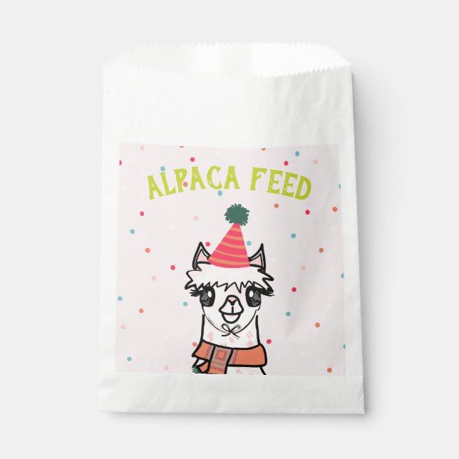 Alpaca Füttre Cactus Fiesta Birthday Geschenktütchen (Vorderseite)