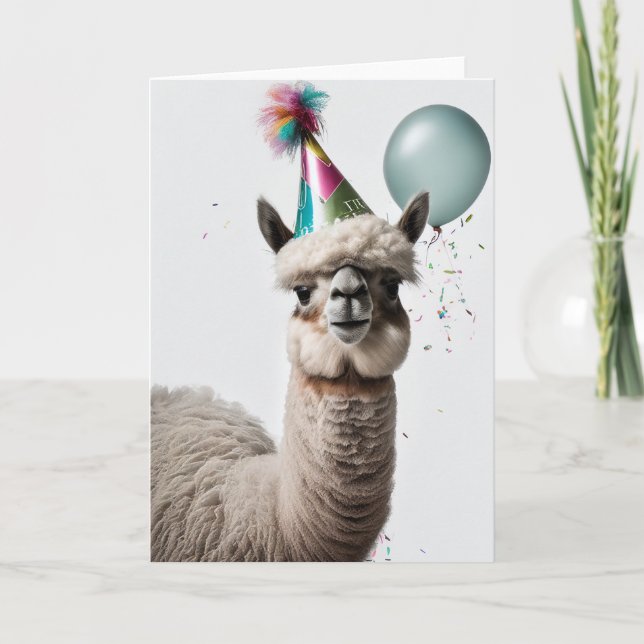 Alpaca Geburtstagsparty Faltkarte Dankeskarte (Vorderseite)