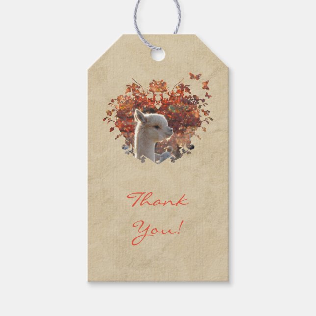 Alpaca Geschenktags Geschenkanhänger (Vorderseite)