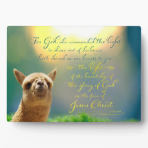 Alpaca Gold Aquamarines Biokonzept Easel Plaque