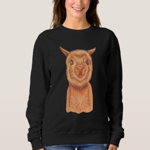 Alpaca-Grinsen in Braun für Lama-Fans Sweatshirt