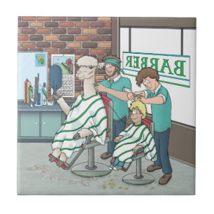 Alpaca-Haarschnitt Fliese