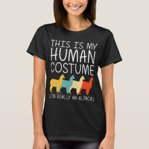 Alpaca Halloween menschliche Kostüm Vicuna Llama E T-Shirt