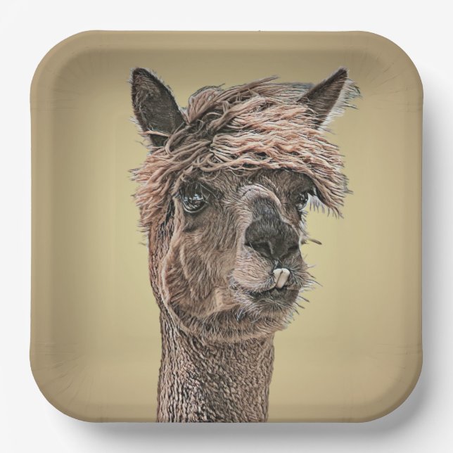 Alpaca Hello - Paper Plate Pappteller (Vorderseite)