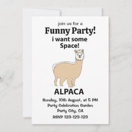 Alpaca Ich Wollte etwas Raum Funny Alpaca Einladung