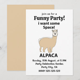 Alpaca Ich Wollte etwas Raum Funny Alpaca Einladung