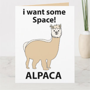 Alpaca Ich Wollte etwas Raum Funny Alpaca Karte
