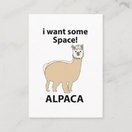 Alpaca Ich Wollte etwas Raum Funny Alpaca Visitenkarte