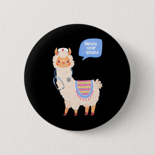 Alpaca Ihre Niedliche Llama-Wundversorgung Button