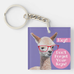 Alpaca in Red Glasses DIY "Vergiss deine Schlüssel Schlüsselanhänger