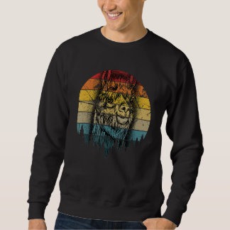 Alpaca Kinder Männer Frauen Mädchen Vintag Retro L Sweatshirt