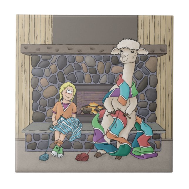 Alpaca Knitting Fliese (Vorderseite)