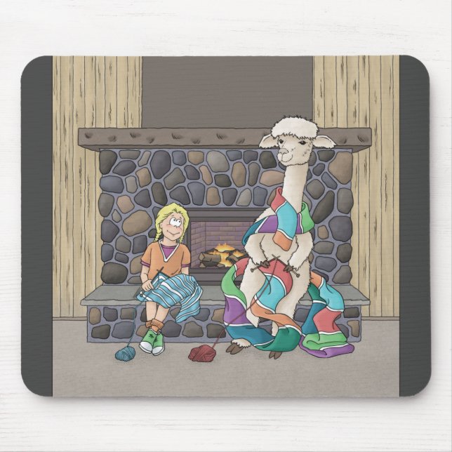 Alpaca Knitting Mousepad (Vorne)