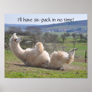 Alpaca Lama lustige Übung motivierend Poster