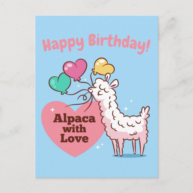 Alpaca-Liebe Postkarte (Vorderseite)