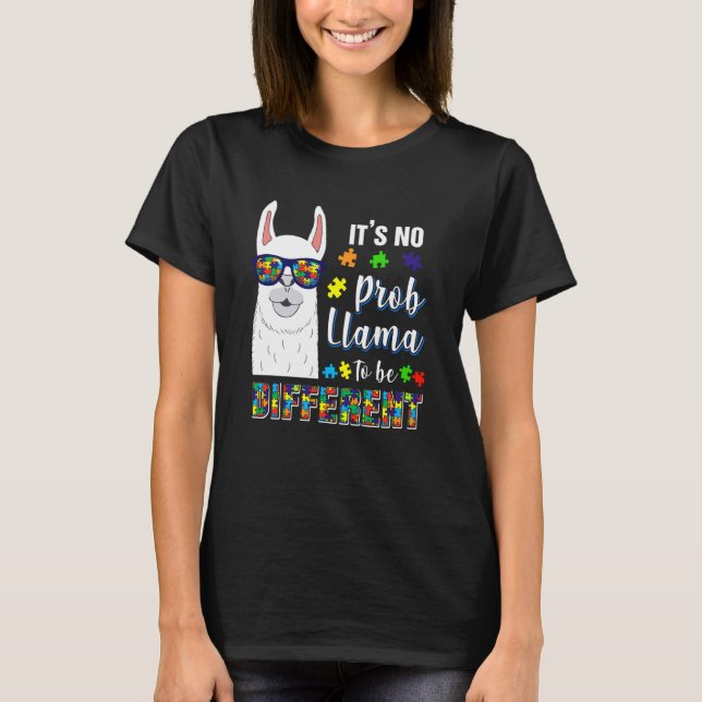 alpaca llama animal autism awareness T-Shirt (Vorderseite)