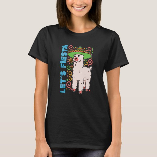 alpaca llama animal mexico cinco de mayo let's fie T-Shirt (Vorderseite)