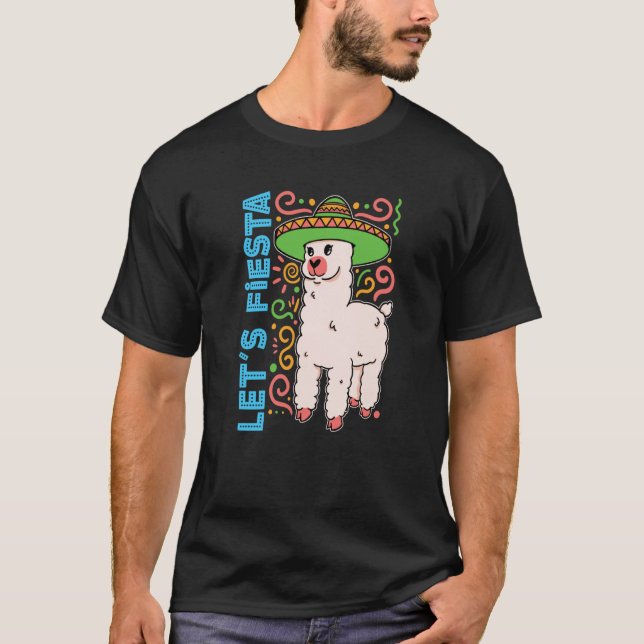 alpaca llama animal mexico cinco de mayo let's fie T-Shirt (Vorderseite)