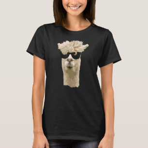 Alpaca Llama Animal Sunglasses T-Shirt