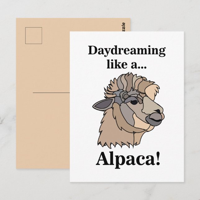 Alpaca Llama Funny Animal Postkarte (Vorne/Hinten)