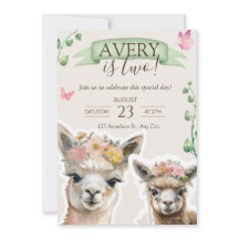 Alpaca llama Kid Birthday | Einladung der Babydusc