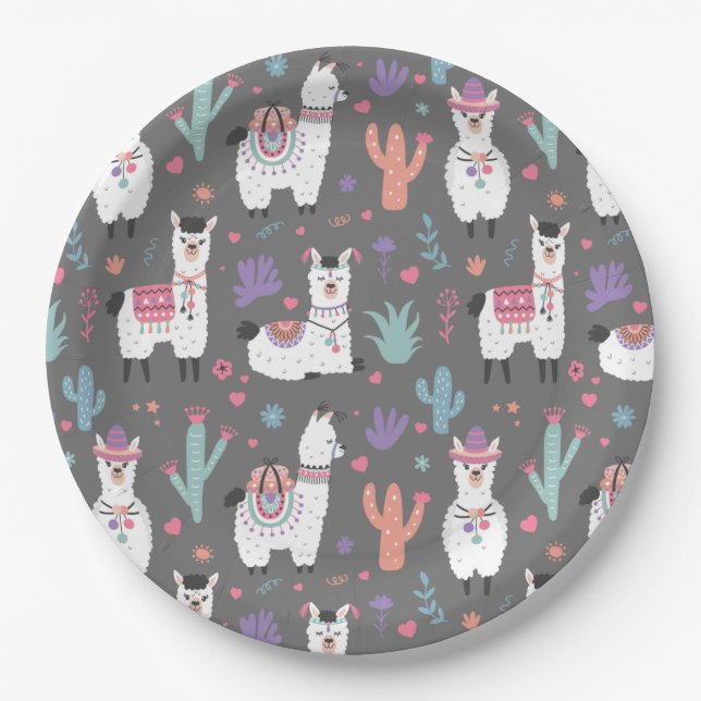 Alpaca/Llama Pappteller (Vorderseite)