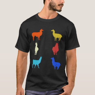 Alpaca Llama Retro Vintage Grafik T-Shirt
