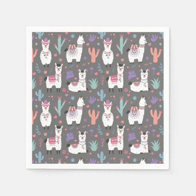 Alpaca/Llama Serviette (Vorderseite)