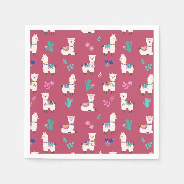 Alpaca/Llama Serviette (Vorderseite)