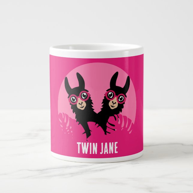 Alpaca llama Twins Jumbo-Tasse (Vorderseite)