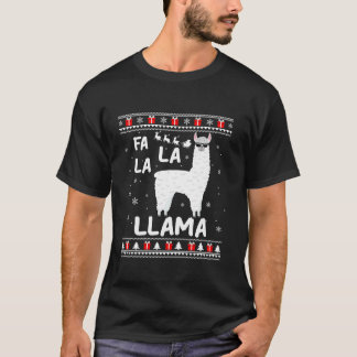 Alpaca Llama Xmas Ugly Sweater Fa La Llama Chri T-Shirt