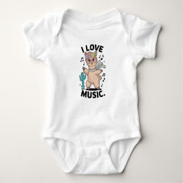 Alpaca love music baby strampler
