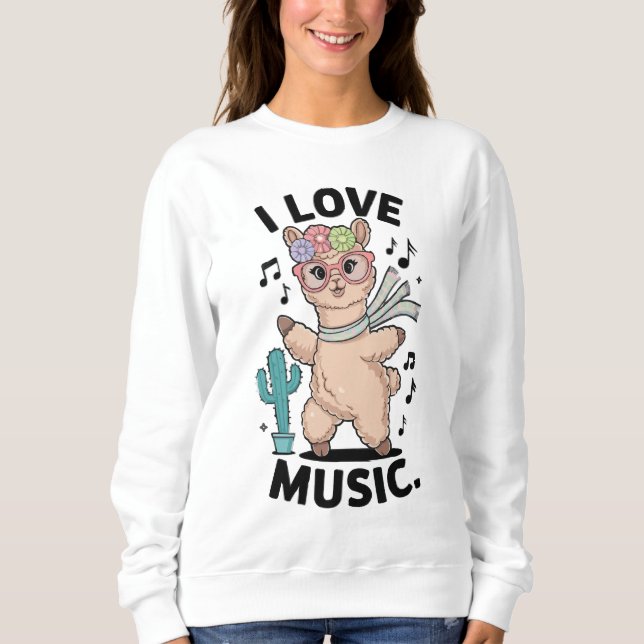 Alpaca love music sweatshirt (Vorderseite)