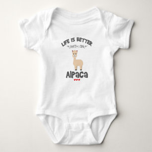 Alpaca Lover Geschenk Leben besser mit einem Alpac Baby Strampler