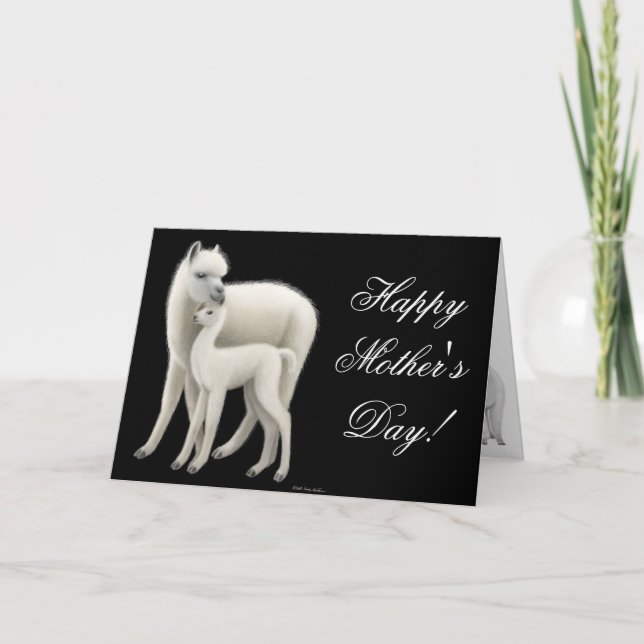 Alpaca Mama Happy Mothers Day Card Karte (Vorderseite)