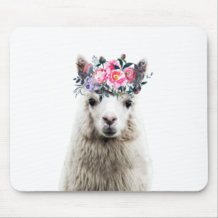 Alpaca mit Blume Mousepad