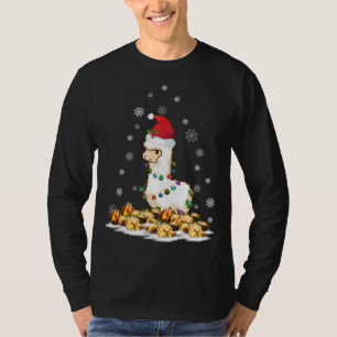 Alpaca Mit Weihnachtsmannmütze Weihnachten Alpaca T-Shirt