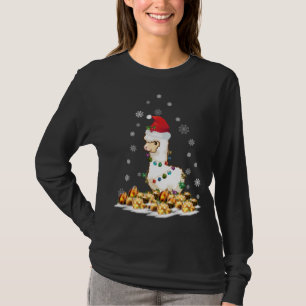 Alpaca Mit Weihnachtsmannmütze Weihnachten Alpaca T-Shirt