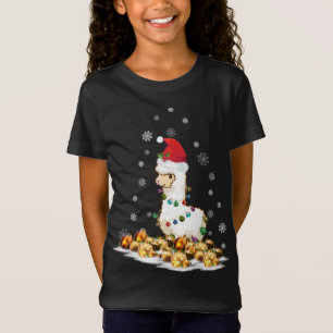 Alpaca Mit Weihnachtsmannmütze Weihnachten Alpaca T-Shirt