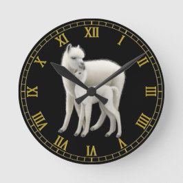 Alpaca Mother Love Wall Clock Runde Wanduhr